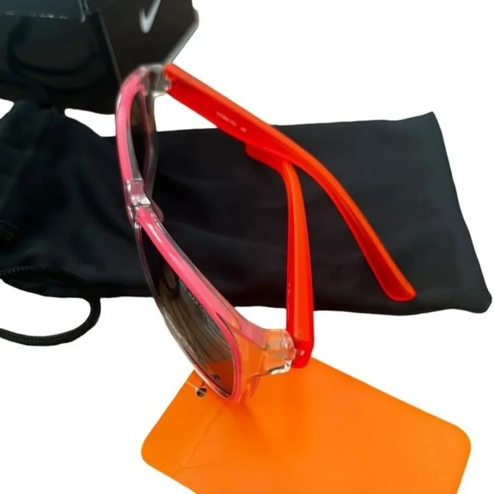 Nike Spirit Max Optics Kids Square Sunglasses in Clear and Hyper Punch (orange/p